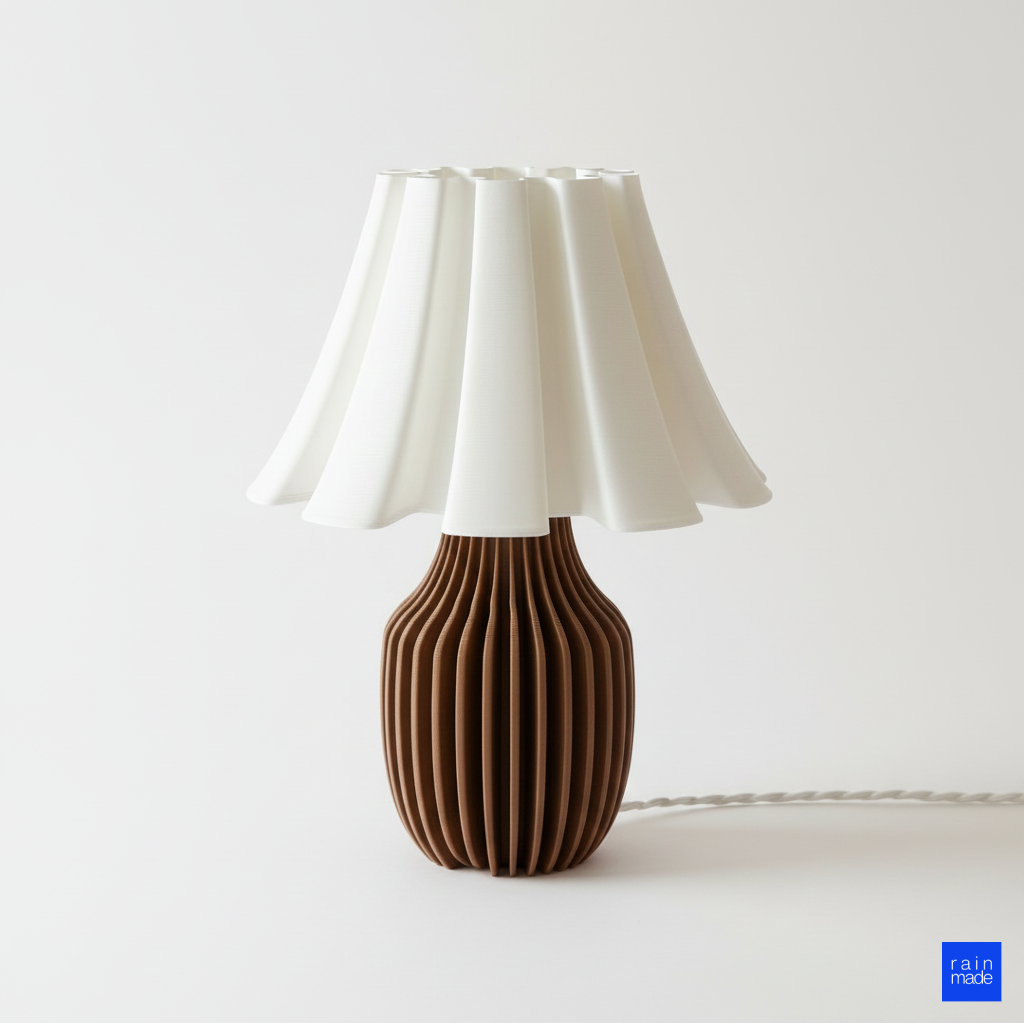 Dokusal bucket masa lambası beyaz minimalist dekorasyon