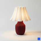 Dokusal bucket masa lambası kırmızı modern sanat eseri