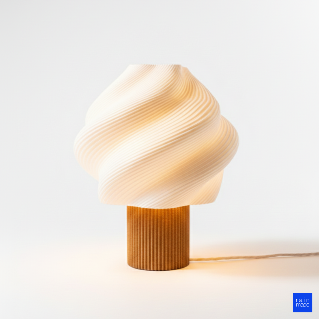 Creamy masa lambası kahverengi - yanık halde modern 3D baskı dekoratif abajur