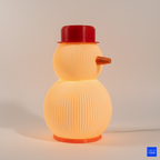 Sevimli kardan adam tasarımlı 3D baskı masa lambası çocuk odası