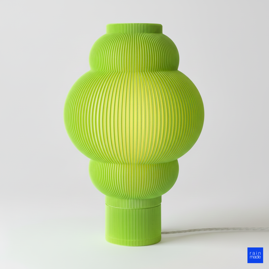 Katmanlı modern nimbus masa lambası yeşil 3D baskı