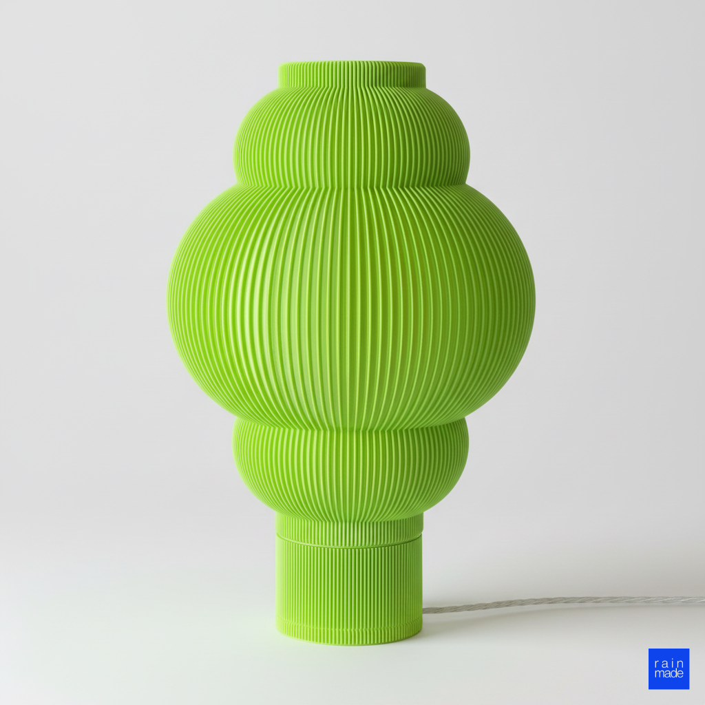 Katmanlı modern nimbus masa lambası yeşil 3D baskı